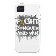 Autism Fight Conquer and Win iPhone 4 Cover