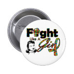 Autism Fight Like A Girl - Retro Girl Button