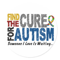AUTISM Find The Cure 1 Round Sticker