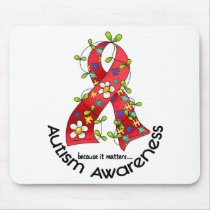 AUTISM Flower Ribbon 1 mousepads by awarenessgifts AUTISM Flower Ribbon 1 mousepads