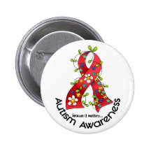 AUTISM Flower Ribbon 1 Pin