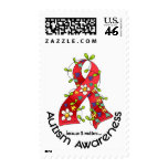 AUTISM Flower Ribbon 1 Postage Stamp