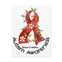 AUTISM Flower Ribbon 1 Postcards