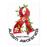 AUTISM Flower Ribbon 1 Postcards