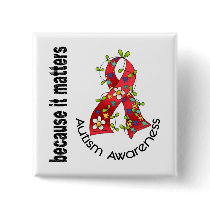 Autism Flower Ribbon 3 Pin