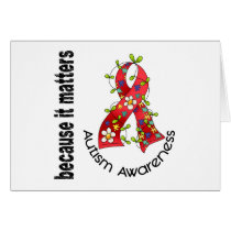 Autism Flower Ribbon 3 Cards