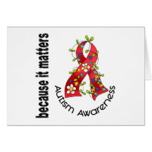 Autism Flower Ribbon 3 Cards