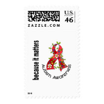 Autism Flower Ribbon 3 Stamps