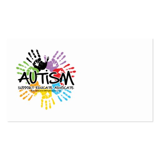 Autism Handprint Business Card Template