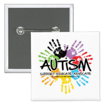 Autism Handprint Button