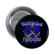 Autism Heart I Fight Like A Girl Button