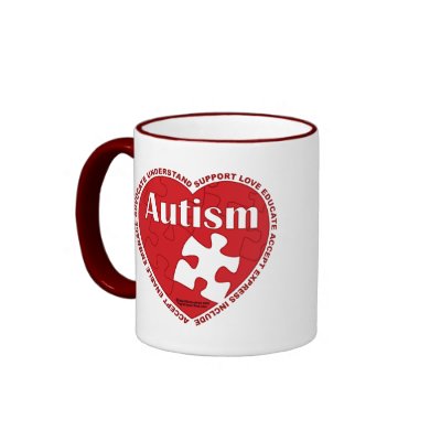 Autism Heart Mugs by fightcancertees