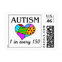 Autism Heart Postage Stamp