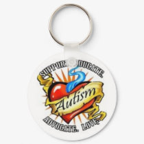 autism heart tatoo keychains