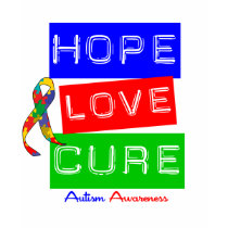 Autism Hope Love Cure t-shirts by giftsforawareness Autism Hope Love Cure t-shirts