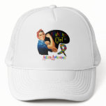 Autism I Fight Like a Girl Rosie The Riveter Mesh Hat