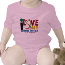 AUTISM I Love My Autistic Brother 2 Baby Bodysuits