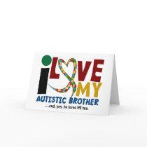 AUTISM I Love My Autistic Brother 2 Cards