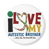AUTISM I Love My Autistic Brother 2 Refrigerator Magnets