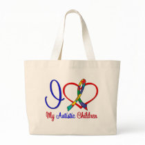 Autism I Love My Autistic Children Tote Bags
