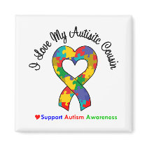 Autism I Love My Autistic Cousin Fridge Magnet