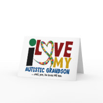 AUTISM I Love My Autistic Grandson 2 Card