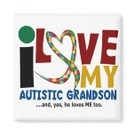 AUTISM I Love My Autistic Grandson 2 Refrigerator Magnet