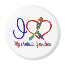 Autism I Love My Autistic Grandson Refrigerator Magnet