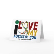 AUTISM I Love My Autistic Son 2 Greeting Cards