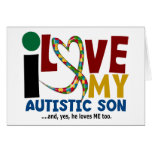 AUTISM I Love My Autistic Son 2 Greeting Cards