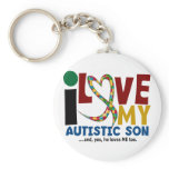 AUTISM I Love My Autistic Son 2 Keychain