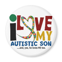 AUTISM I Love My Autistic Son 2 Magnets