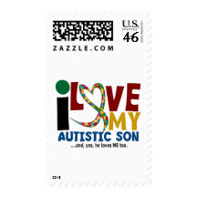 AUTISM I Love My Autistic Son 2 Postage