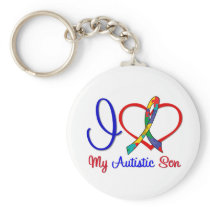 Autism I Love My Autistic Son Keychains