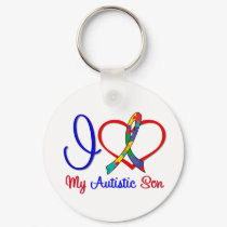 Autism I Love My Autistic Son keychains