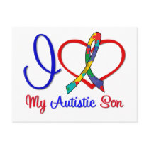 Autism I Love My Autistic Son Post Card