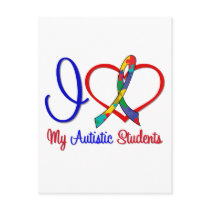 Autism I Love My Autistic Students Post Card