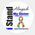 Autism I Stand Alongside My Sister Round Sticker