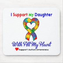 Autism: I Support My Daughter With All My Heart Mouse Mat