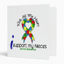 Autism I Support My Nieces Vinyl Binders