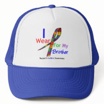 Autism I Wear Puzzle Ribbon For My Brother Mesh Hat