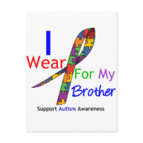 Autism I Wear Puzzle Ribbon For My Brother Post Card