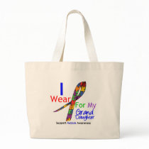 Autism I Wear Puzzle Ribbon For My Granddaughter Tote Bag