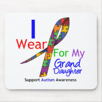 Autism I Wear Puzzle Ribbon For My Granddaughter Mouse Pads