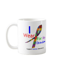 Autism I Wear Puzzle Ribbon For My Grandson Mug