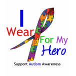 Autism I Wear Puzzle Ribbon For My Hero Shirts