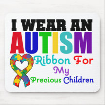 Autism I Wear Ribbon For My Precious Children Mouse Mats