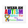 Autism I Wear Ribbon For My Precious Children Post Cards