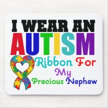 Autism I Wear Ribbon For My Precious Nephew Mouse Pads