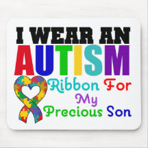 Autism I Wear Ribbon For My Precious Son Mouse Mat